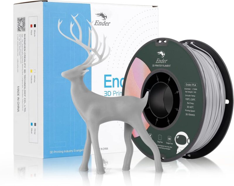 Creality Ender PLA Grey Filament, 1.75mm, 1kg_Main with Model