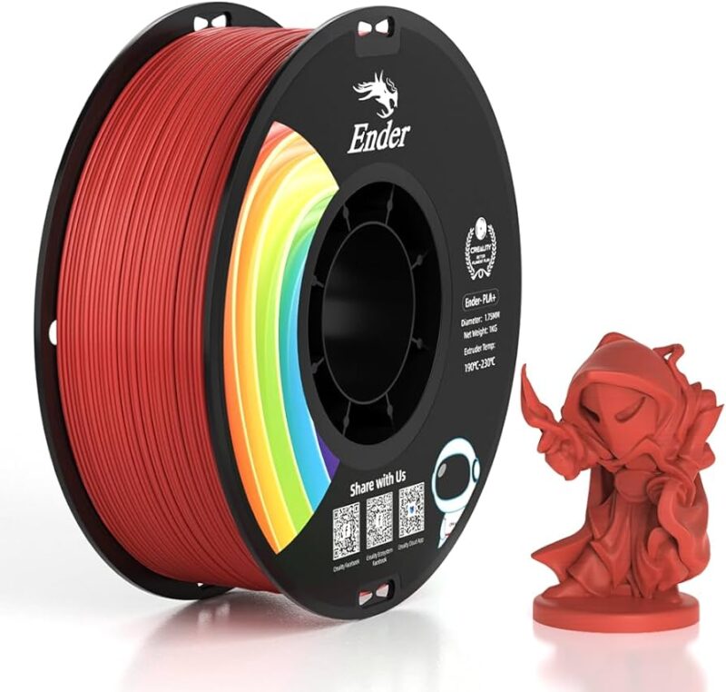 Creality Ender PLA Plus Red Filament, 1.75mm ,1kg_With Model