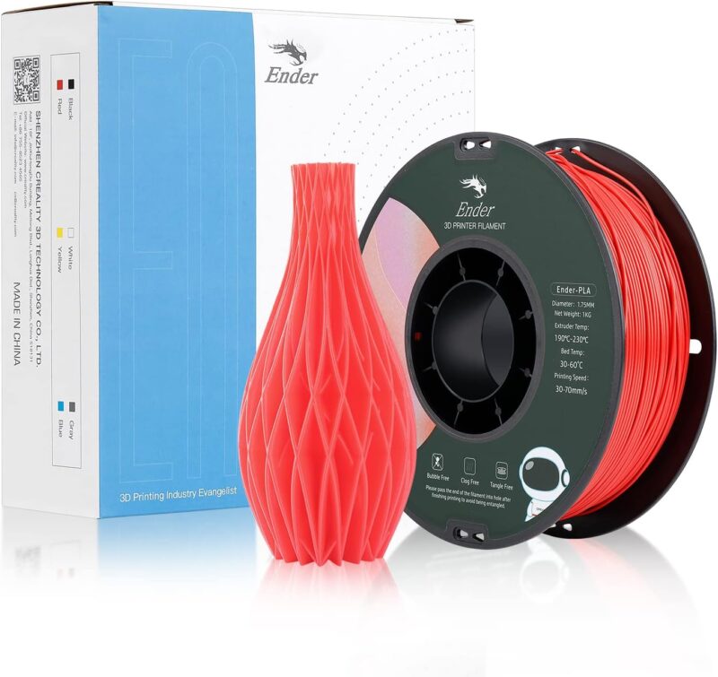 Creality Ender PLA Red Filament, 1.75mm, 1kg_Main with Model
