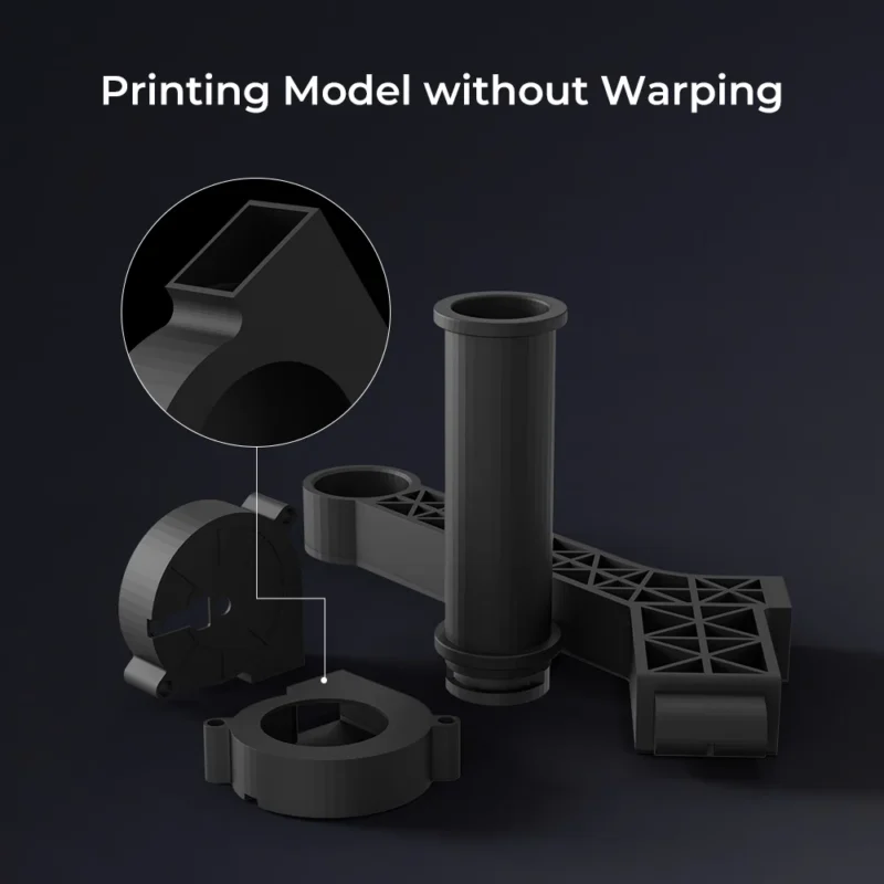 Creality CR-PLA Carbon Black Filament, 1.75mm, 1kg_Print without Warping