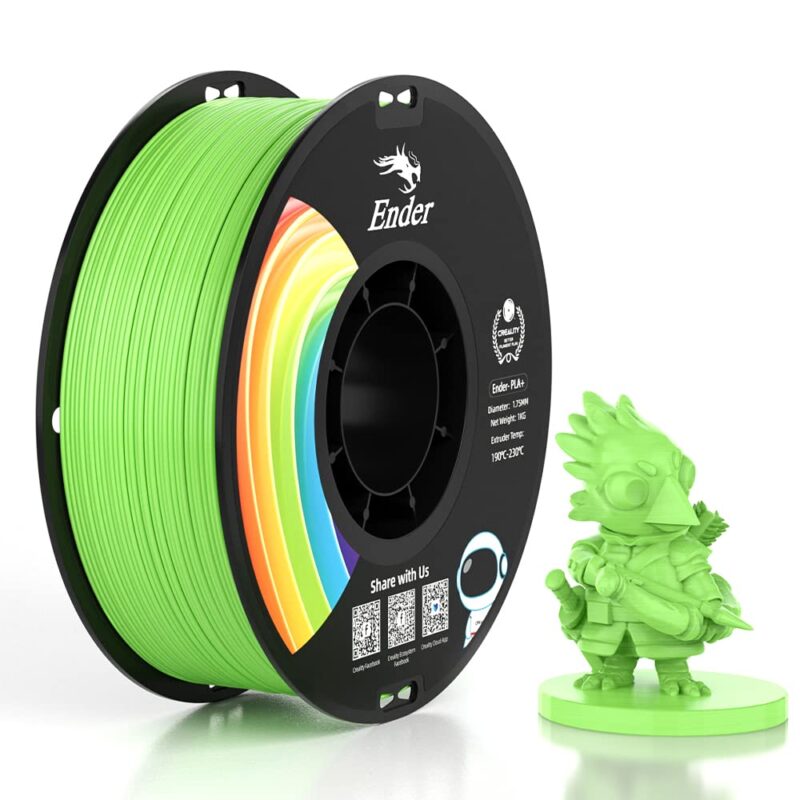 Creality Ender PLA Plus Apple Green Filament, 1.75mm, 1kg_Image with Model