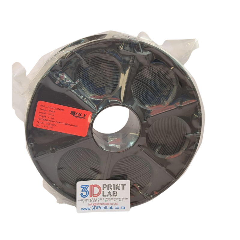 FilX ASA Filament Black, 1.75mm, 1kg_Sealed Plastic