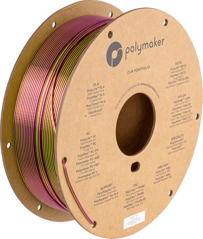 Polymaker PolyLite PLA Silk Lime & Magenta, 1.75mm, 1kg_Main Image Polymaker PolyLite PLA Silk Lime & Magenta, 1.75mm, 1kg_Main Image