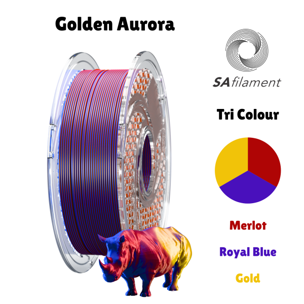 SA Filament Tri Silk PLA+ Golden Aurora Filament, 1.75mm, 750g_Main Image