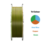 SA Filament Tri Silk PLA+ Evergreen Steel_Front of Spool