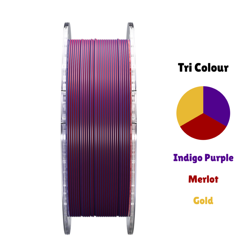 SA Filament Tri Silk PLA+ Royal Trinity_Front of Spool