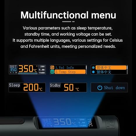 Alientek T90B Smart Soldering Iron_Menu