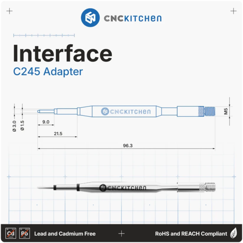 C245 Soldering Iron Adapter_Dimensions