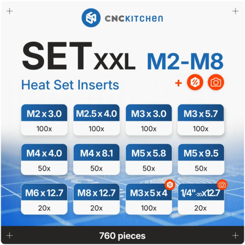 Heat Set Insert Set XXL - 760pcs_In the Package